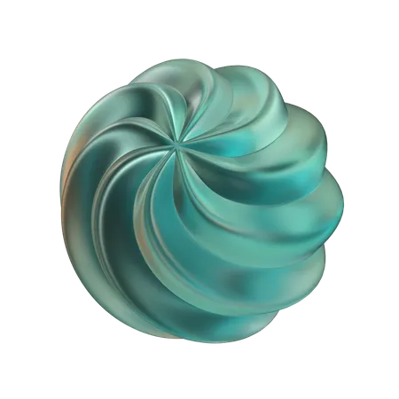 Forma abstrata de esfera ondulada  3D Icon