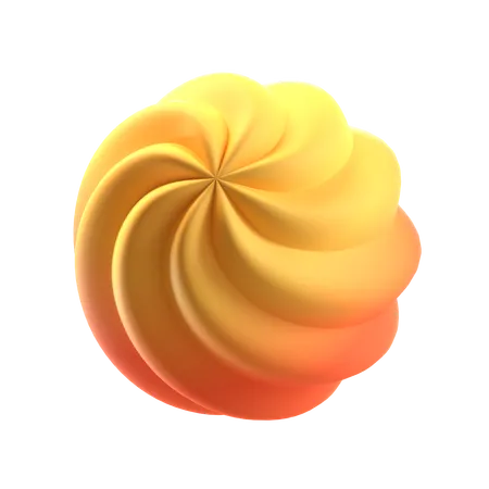 Forma abstrata de esfera ondulada  3D Icon