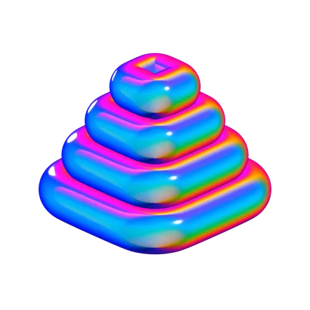 Forma abstrata de pirâmide  3D Icon