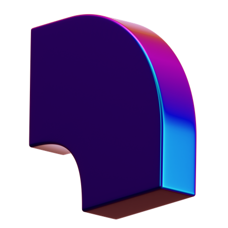 Forma abstrata de quarto de círculo  3D Icon
