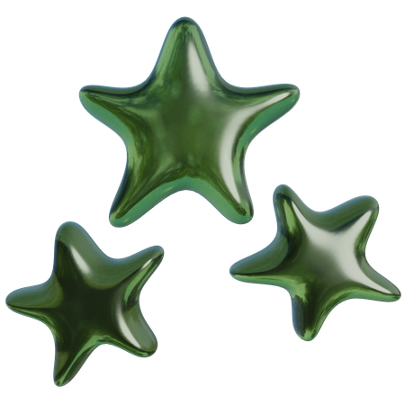 Forma abstrata de três estrelas  3D Icon