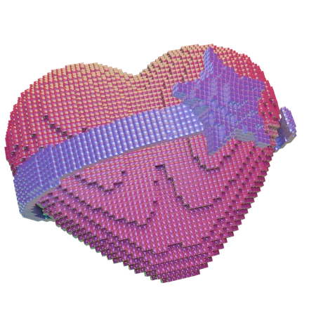 Forma de corazon con anillo  3D Icon