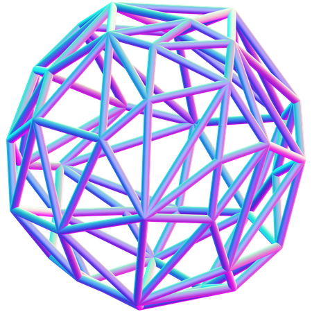 Forma de estructura alámbrica  3D Icon