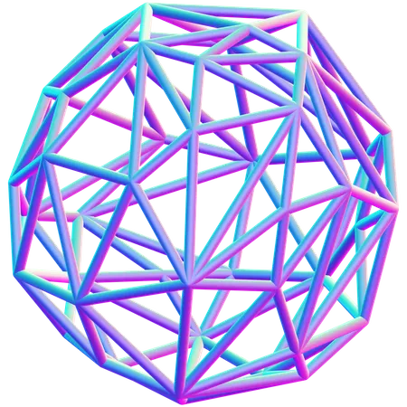 Forma de estructura alámbrica  3D Icon