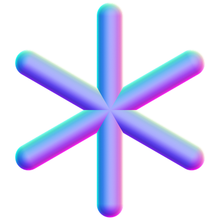Forma de asterisco  3D Icon