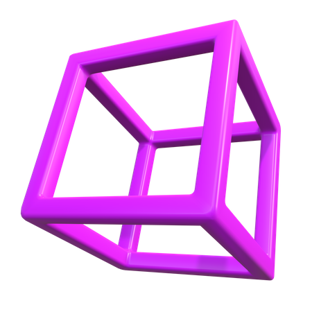 Forma de contorno de cubo  3D Icon