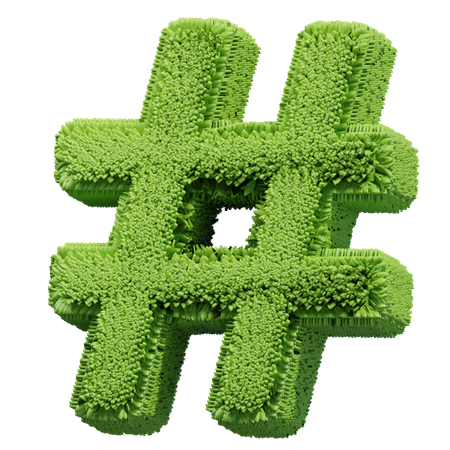 Hastag em forma de grama  3D Icon