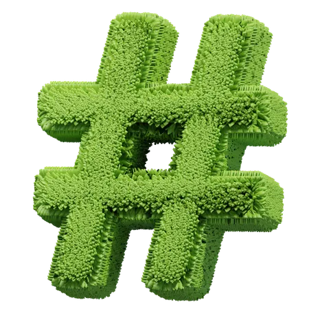 Hastag em forma de grama  3D Icon