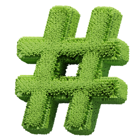 Hastag de forma de hierba  3D Icon