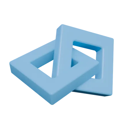 Forma de marco cuadrado  3D Icon