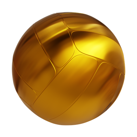 Forma de voleibol dourado  3D Icon