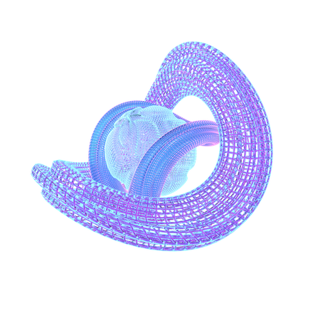Forma holográfica en espiral  3D Icon