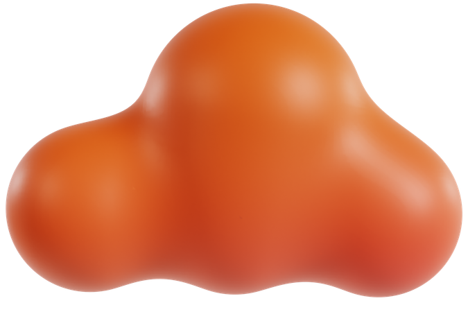Forma Laranja Abstrata  3D Icon