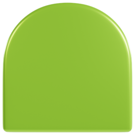 Forma atrevida de color verde vibrante.  3D Icon