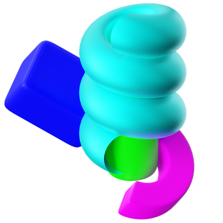 Formas abstratas de anel espiral  3D Icon