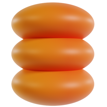 Formas elípticas laranja  3D Icon