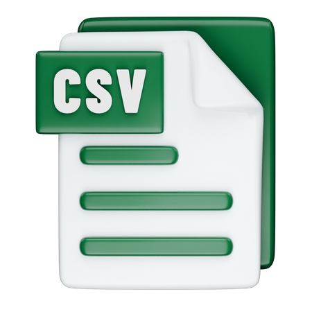 CSV 형식  3D Icon
