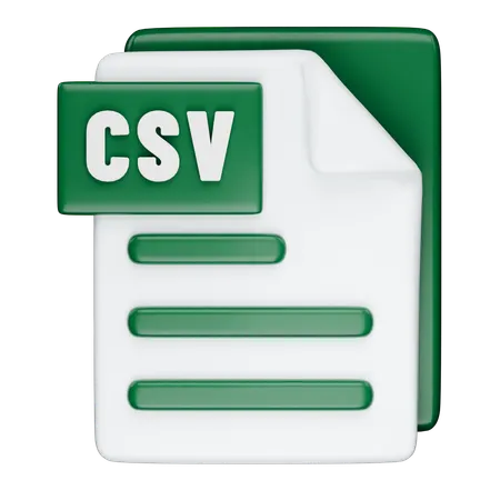 CSV 형식  3D Icon