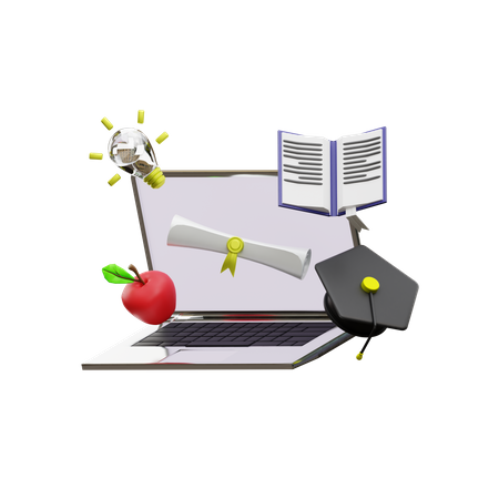 Éducation en ligne  3D Illustration