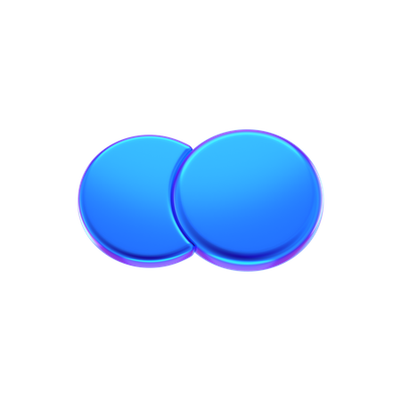 Forma abstrata de dois círculos  3D Icon
