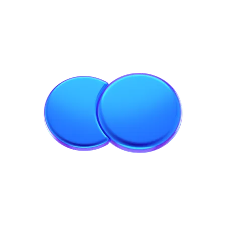 Forma abstrata de dois círculos  3D Icon