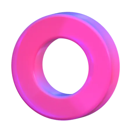 Forma abstrata de rosquinha plana  3D Icon