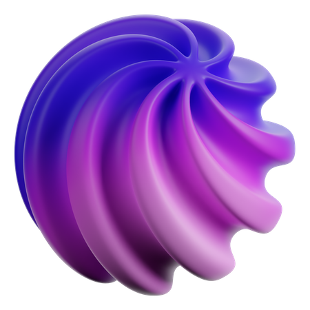 Forma abstrata espiral  3D Icon