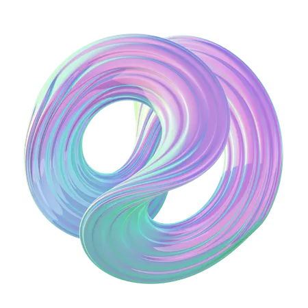 Forma abstrata espiral  3D Icon