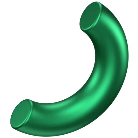 Forma abstrata de meio tubo  3D Icon