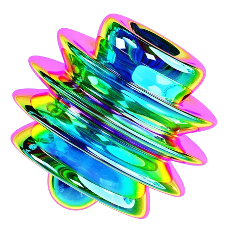Forma abstrata iridescente  3D Icon