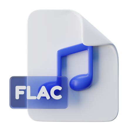 Formato de archivo de música flac  3D Icon