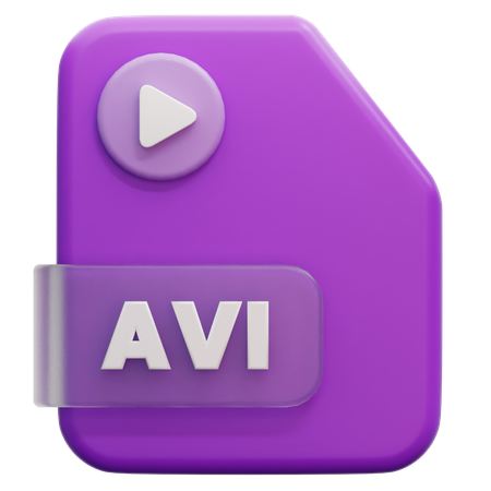 Formato de arquivo avi  3D Icon