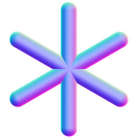 Forma de asterisco  3D Icon