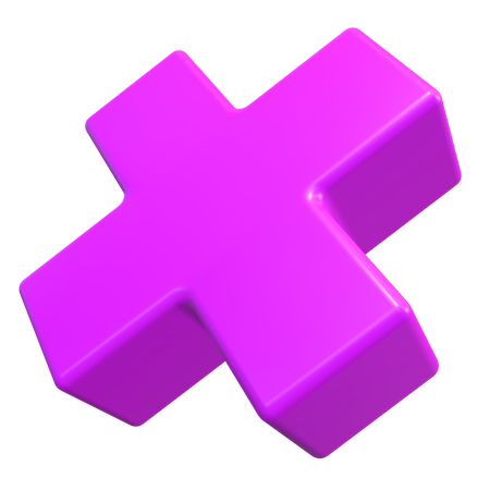 X forma cruzada  3D Icon