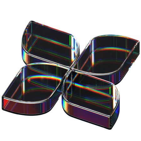 Forma de vidro abstrata  3D Icon