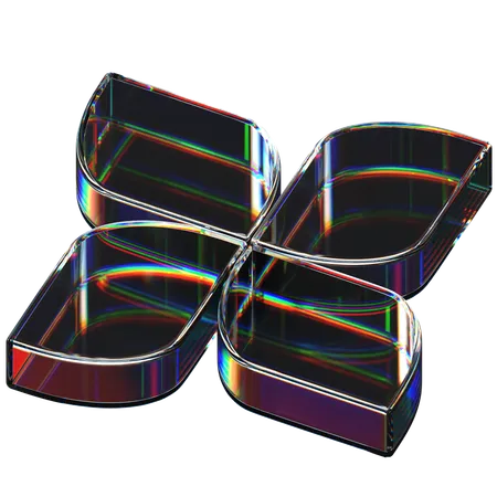 Forma de vidro abstrata  3D Icon