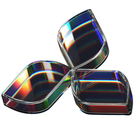 Forma de vidro abstrata  3D Icon