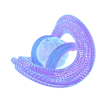 Forma holográfica espiral  3D Icon