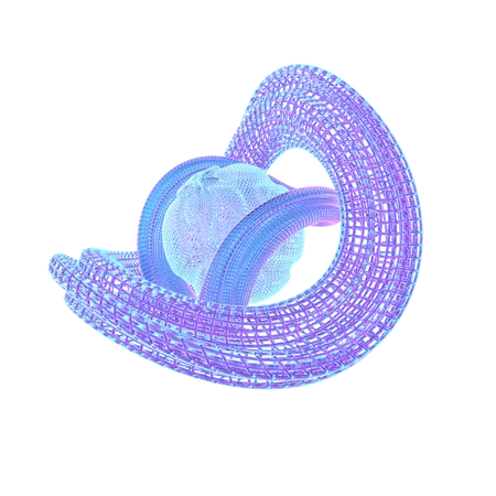 Forma holográfica espiral  3D Icon