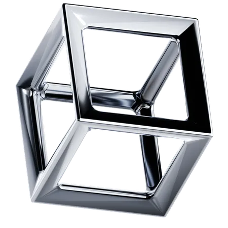 Forma metálica brilhante  3D Icon