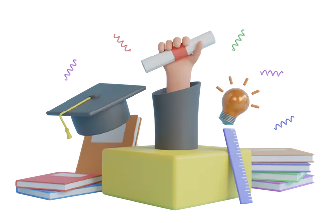 Graduação  3D Illustration