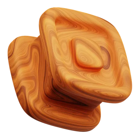 Forme abstraite en bois  3D Icon