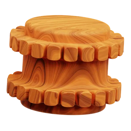 Forme abstraite en bois  3D Icon