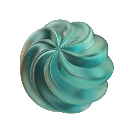 Forme abstraite de sphère ondulée  3D Icon