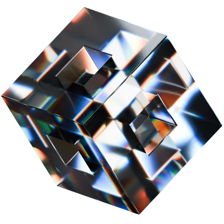 Forme creuse de cube  3D Icon