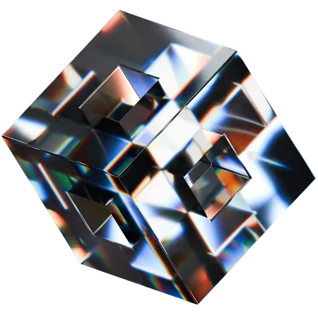 Forme creuse de cube  3D Icon