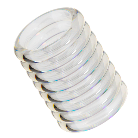 Forme d'anneau d'empilage transparent  3D Icon