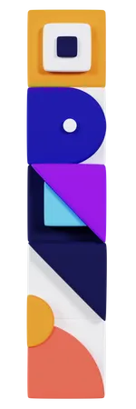 Forme d'élément géométrique en mosaïque  3D Icon