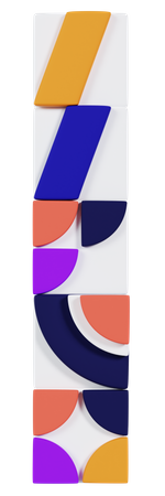Forme d'élément géométrique en mosaïque  3D Icon