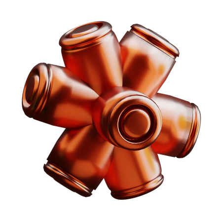 Forme de cylindres octogonaux  3D Icon